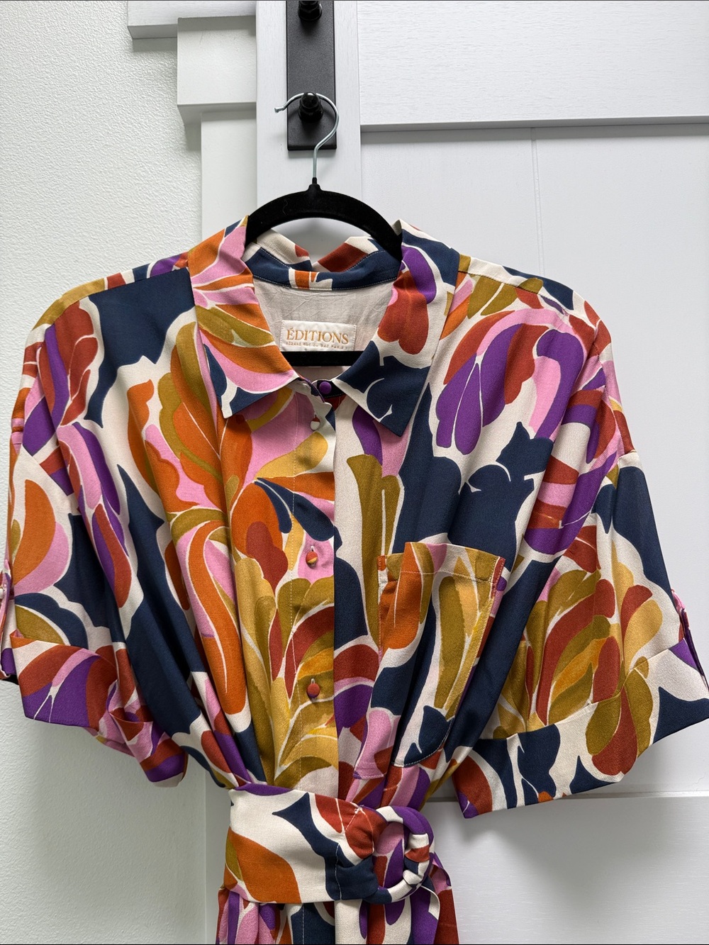 LIKE NEW Sézane Alda Dress Paradise Print Floral Silk Maxi Size FR 46 US 14 - Picture 4 of 10